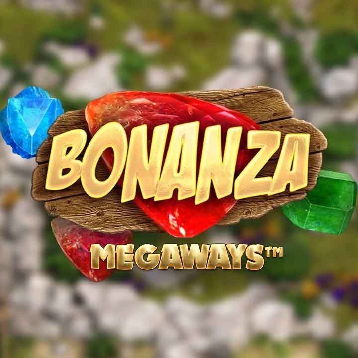 Bonanza Megaways logo featuring vibrant gems and stones, showcasing a colorful and dynamic design.