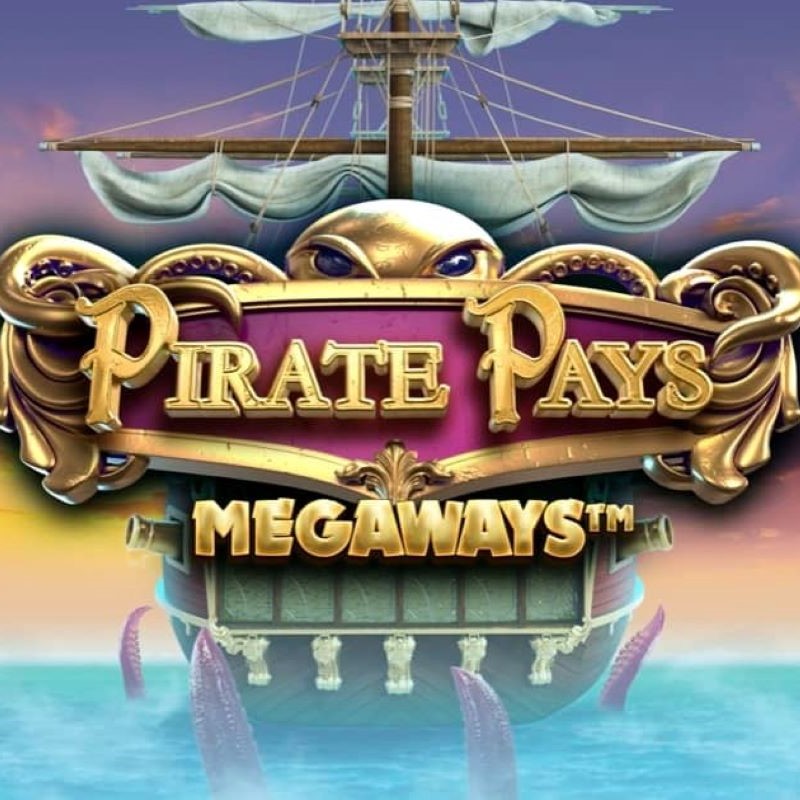 A vibrant logo featuring the text The Pirate Pays Megaways with pirate-themed graphics and bold colors.