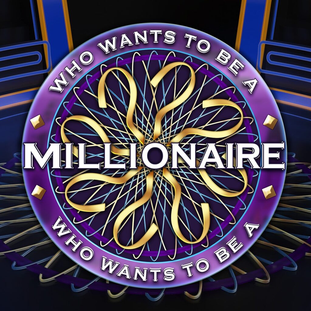 Logo of Who Wants to Be a Millionaire, featuring a stylized question mark and vibrant colors, symbolizing wealth and knowledge.